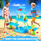 DS BD Sand Water Play Table 5 Tier Waterfall Pool Toys Sandpit Education Beach
