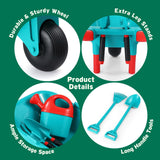 DS BD Kids Garden Tool Toy Set Wheelbarrow Watering Can Gardening Gloves Playset