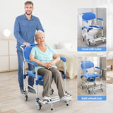 DS BD Commode Shower Chair Toilet Wheelchair 3in1 Bath Stool Bathroom Bedside