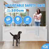 DS BD Retractable Safety Gate Dog Cat Pet Enclosure Fence Safe 350cm White