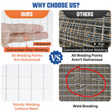 DS BD Welded Wire Mesh Fence Roll 20m Hardware Cloth Galvanised Chicken Coop