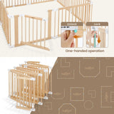 DS BD Kidbot Baby Playpen Gate 8 Panel Kids Pet Dog Wooden Safety Fence Activity
