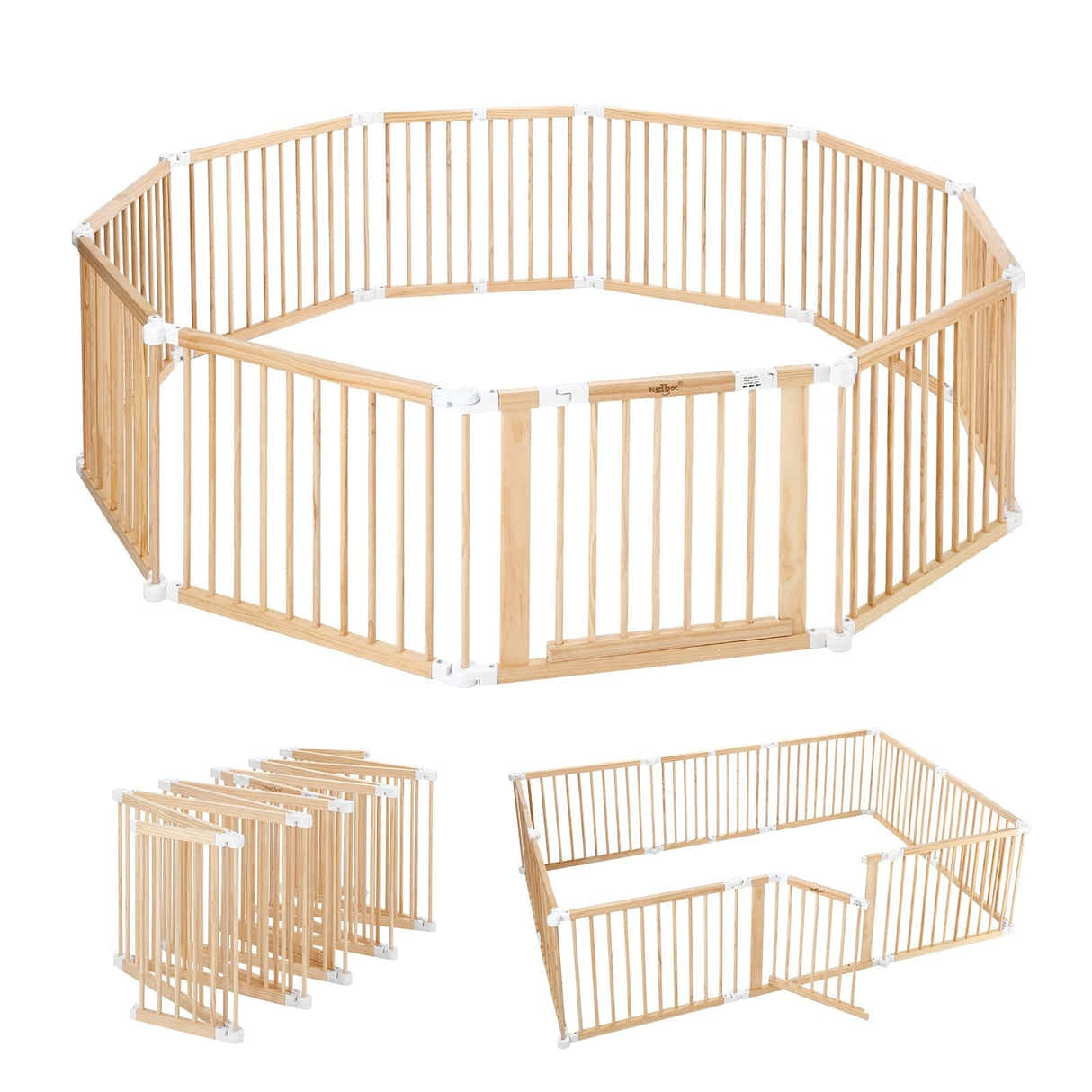 DS BD Kidbot Baby Playpen 10 Panel Wooden Safety Gate Kids Dog Activity Centre