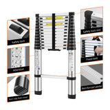 DS BD 3.8m Telescopic Step Ladder Aluminium Extension Extendable Stairs
