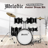 DS BD Melodic 5 Piece Kids Junior Drum Set w/ Hi Hat Cymbals Kick Pedal Stool
