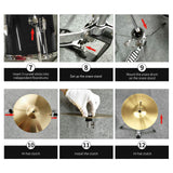 DS BD Melodic 5 Piece Kids Junior Drum Set w/ Hi Hat Cymbals Kick Pedal Stool