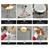 DS BD Melodic 5 Piece Kids Junior Drum Set w/ Hi Hat Cymbals Kick Pedal Stool