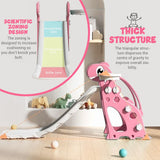 DS BD 3 in 1 Kids Slide Set Climber Ladder Steps Basketball Hoop Toy Pink