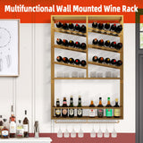 DS BD Wall Mounted Wine Rack Bottle Glass Storage Metal Corner Hanging Shelf