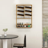 DS BD Wall Mounted Wine Rack Bottle Glass Storage Metal Corner Hanging Shelf