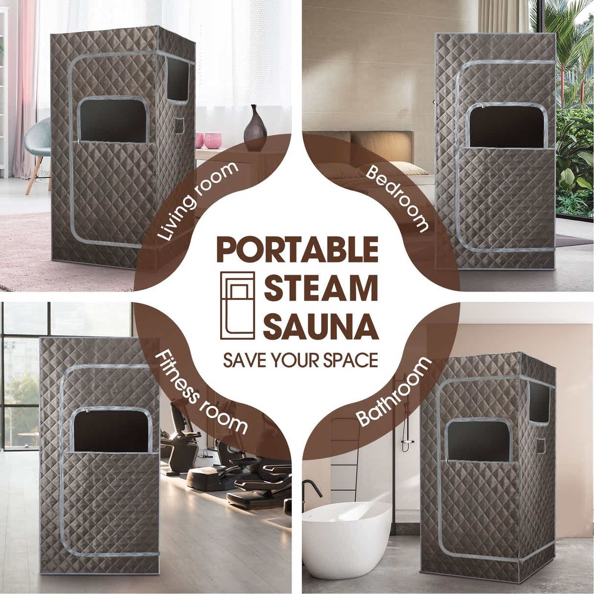 DS BD Sauna Steam Tent Foldable? Steamer Heating Spa Box 3L Chair Remote Control