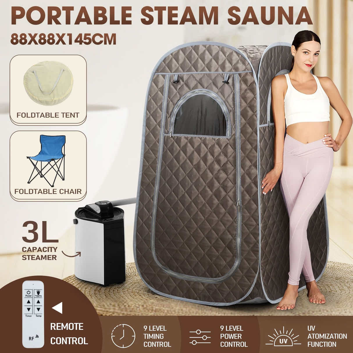 DS BD Sauna Steam Tent FoldableÂ Steamer Heating Spa RoomÂ Chair Remote Control