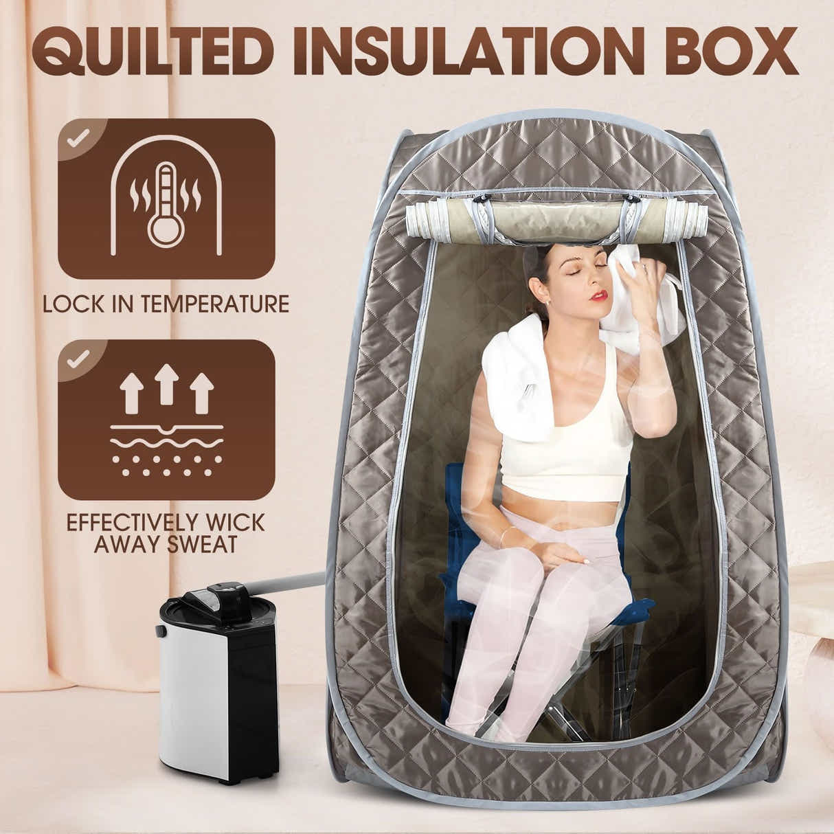 DS BD Sauna Steam Tent FoldableÂ Steamer Heating Spa RoomÂ Chair Remote Control