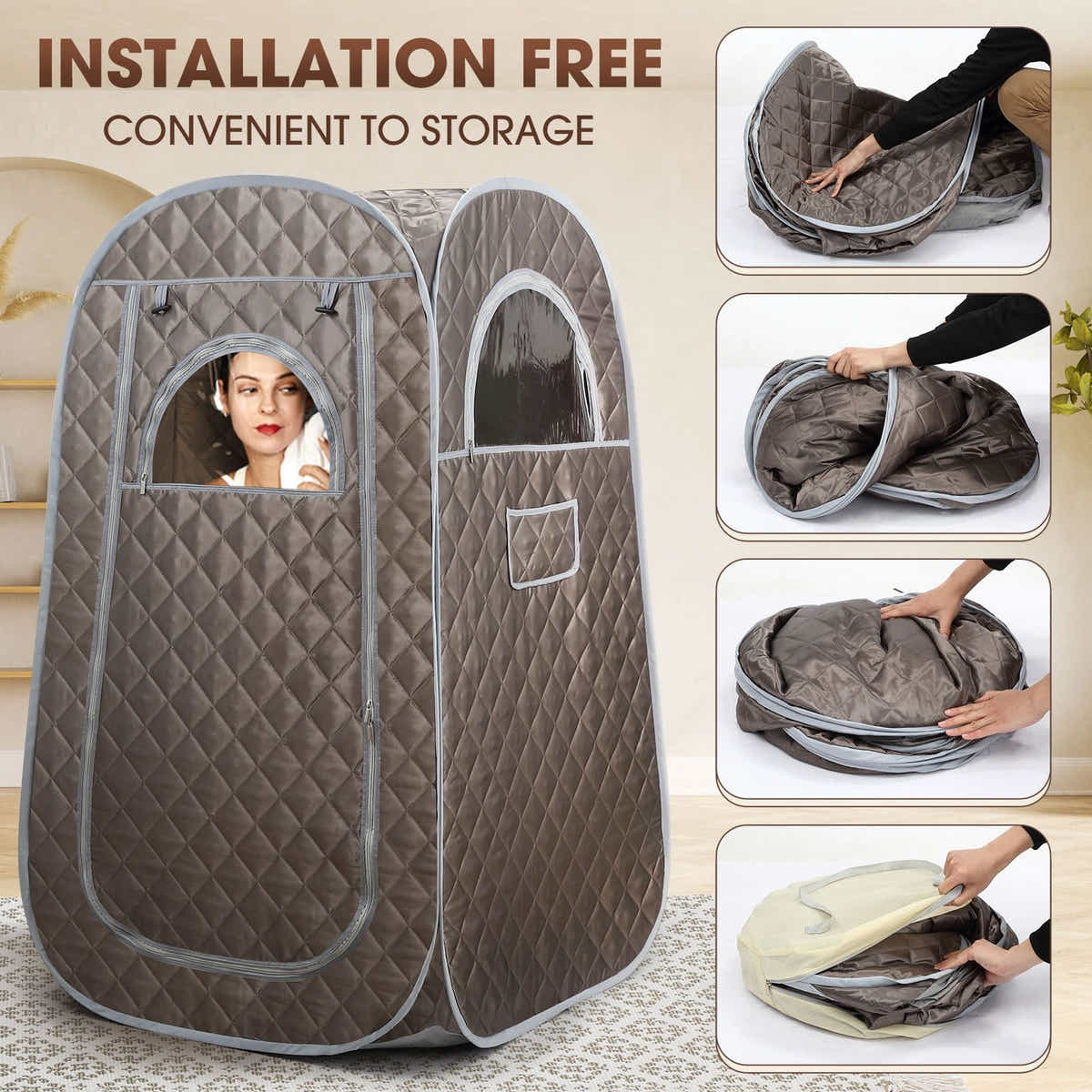 DS BD Sauna Steam Tent FoldableÂ Steamer Heating Spa RoomÂ Chair Remote Control
