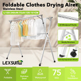 DS BD Clothes Rack Airer Garment Drying Folding Adjustable Outdoor with 20 Hooks