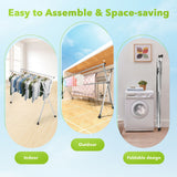 DS BD Clothes Rack Airer Garment Drying Folding Adjustable Outdoor with 20 Hooks