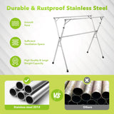 DS BD Clothes Rack Airer Garment Drying Folding Adjustable Outdoor with 20 Hooks