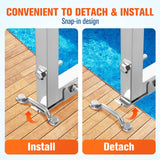 DS BD 3-Step Boat Dock Pool Ladder Removable Aluminium Steps 227kg Load Inground
