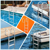 DS BD 4-Step Boat Dock Pool Ladder Removable Aluminium Steps 227kg Load Inground