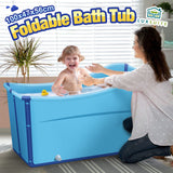 DS BD Large Foldable Bath Tub Soaking Freestanding Plastic Shower Adult Blue
