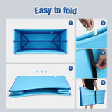 DS BD Large Foldable Bath Tub Soaking Freestanding Plastic Shower Adult Blue