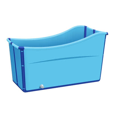 DS BD Large Foldable Bath Tub Soaking Freestanding Plastic Shower Adult Blue