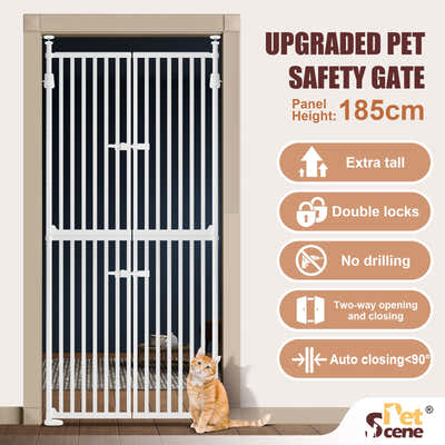 DS BD Retractable Safety Gate Pet Dog Cat Extra Tall Fence Stairs 190 to 250cm