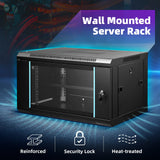 DS BD 6U Network Server Cabinet Wall Mount Data 19 Inch Deep Glass Door