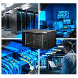 DS BD 6U Network Server Cabinet Wall Mount Data 19 Inch Deep Glass Door