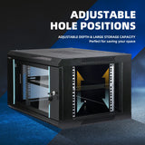 DS BD 6U Network Server Cabinet Wall Mount Data 19 Inch Deep Glass Door