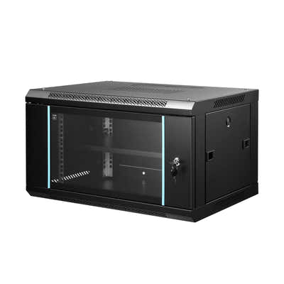 DS BD 6U Network Server Cabinet Wall Mount Data 19 Inch Deep Glass Door