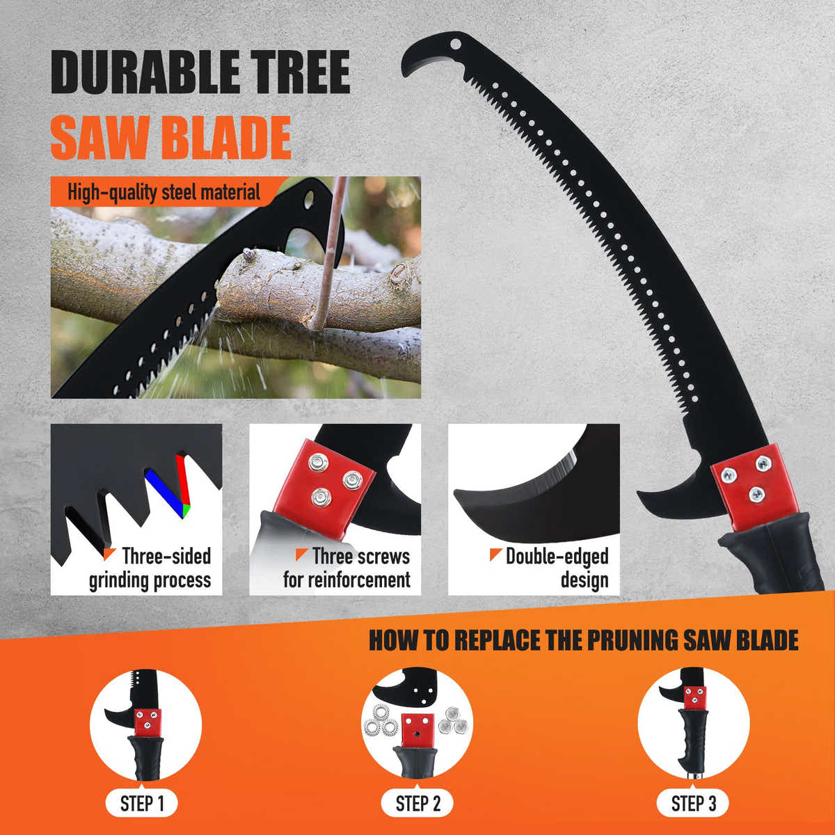 DS BD Manual Pole Saw Tree Pruner Extendable Branch Pruning 8 Fibreglass Rods