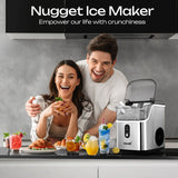 DS BD Maxkon Nugget Ice Maker Countertop Compact Crusher 15kg Home Handle Silver