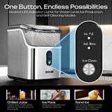 DS BD Maxkon Nugget Ice Maker Countertop Compact Crusher 15kg Home Handle Silver
