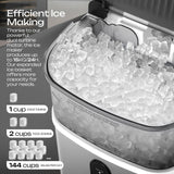 DS BD Maxkon Nugget Ice Maker Countertop Compact Crusher 15kg Home Handle Silver