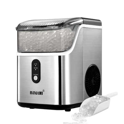 DS BD Maxkon Nugget Ice Maker Countertop Compact Crusher 15kg Home Handle Silver