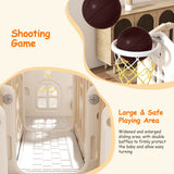 DS BD 7 in 1 Kids Slide Set Ladder Steps Basketball Hoop Playground Centre