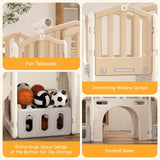 DS BD 7 in 1 Kids Slide Set Ladder Steps Basketball Hoop Playground Centre