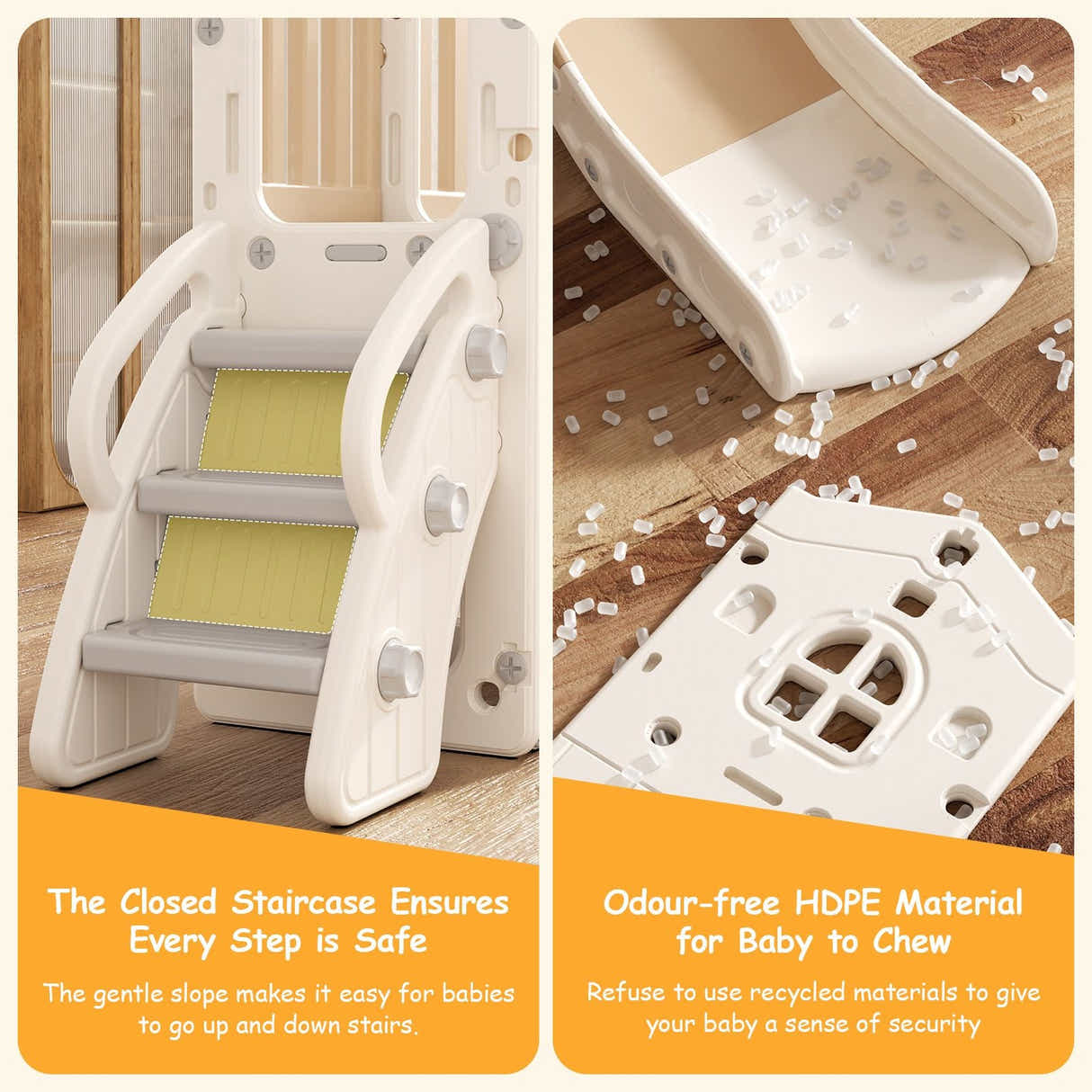 DS BD 7 in 1 Kids Slide Set Ladder Steps Basketball Hoop Playground Centre