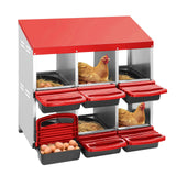 DS BD 2 Layer 6 Hole Chicken Nesting Roll Away Hen Laying Boxes Metal Plastic