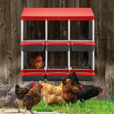 DS BD 2 Layer 6 Hole Chicken Nesting Roll Away Hen Laying Boxes Metal Plastic