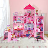DS BD Girls Doll House Dream Land Cottage DIY Play Princess Pet Dolls Toys Set