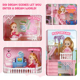 DS BD Girls Doll House Dream Land Cottage DIY Play Princess Pet Dolls Toys Set