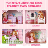 DS BD Girls Doll House Dream Land Cottage DIY Play Princess Pet Dolls Toys Set