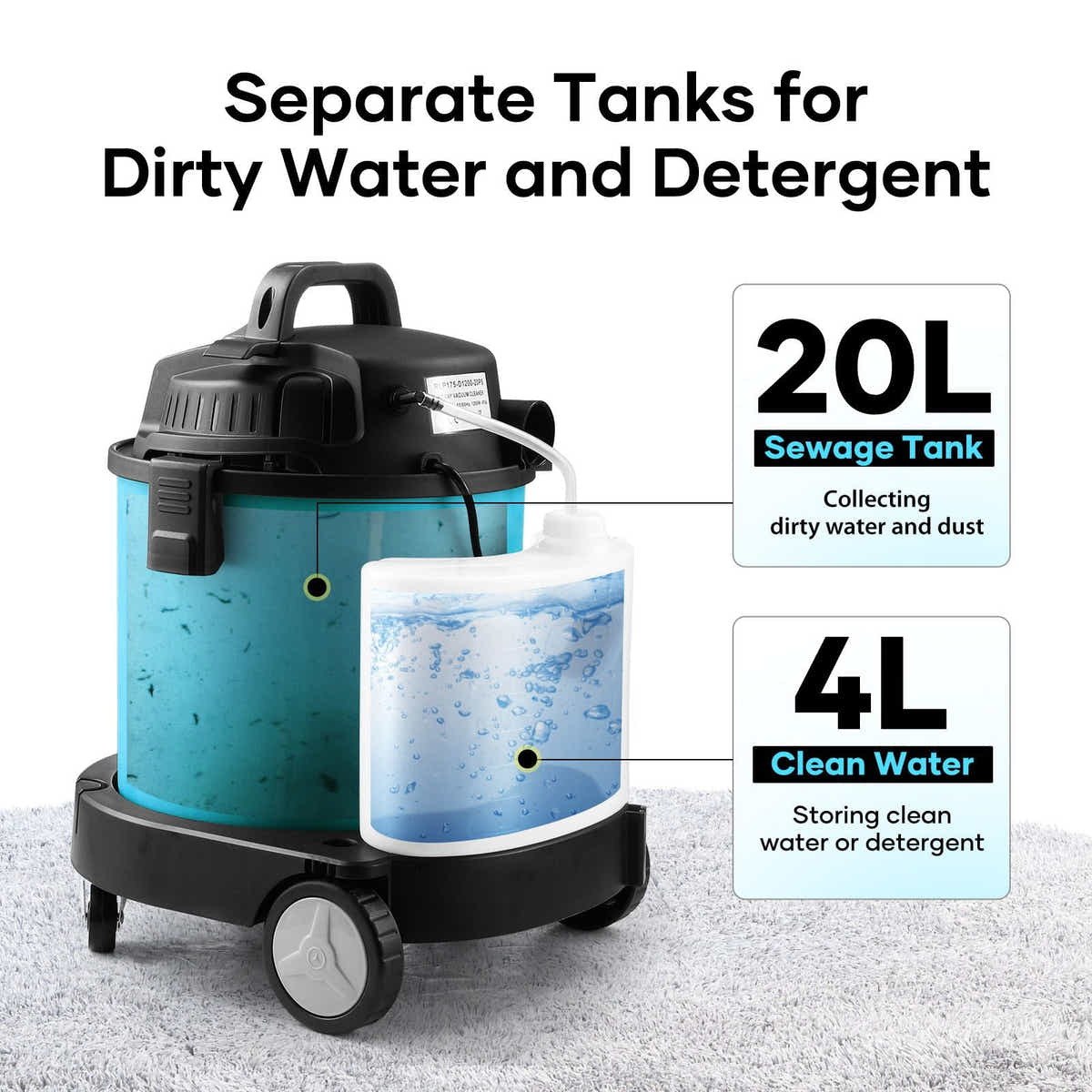DS BD Carpet Vacuum Wet Dry Vac Mop Upholstery 7 In 1 Rug Car Fabric Deep