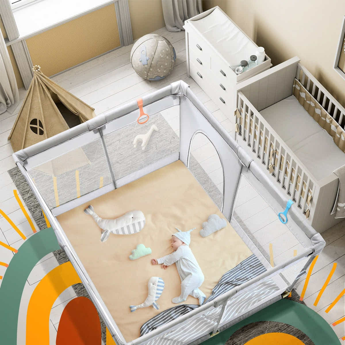 DS BD Baby Playpen Fence Activity Centre Playground Safety Gate Yard 150x200cm