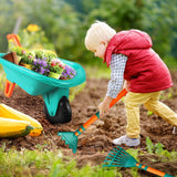 DS BD Kids Tool Toy Playset Wheelbarrow Rake Hoe Shovel Plough Trowel Watering