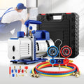 DS BD 4CFM Vacuum Pump Set 1/3 HP 1 Stage Air R134A R410 Manifold Gauges
