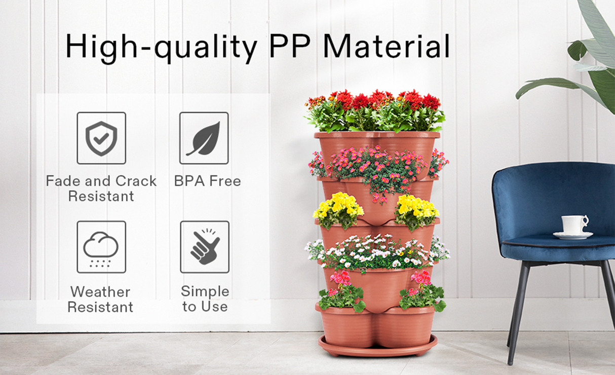 DS BS 5 Tier Vertical Stackable Planter