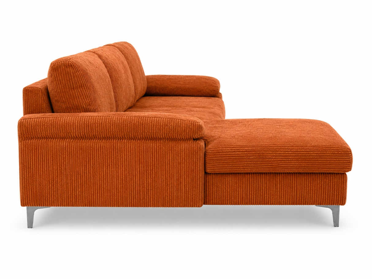 Kaveah Corduroy Sofa With Left Chaise - Orange